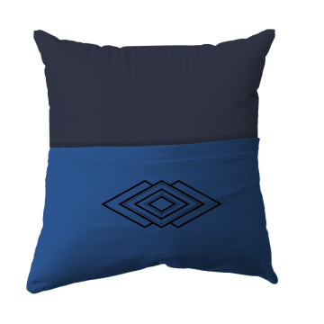 Handmade Reading Scatter Cushion / Pillow Cover - Dark Charcoal Grey and Blue Pocket