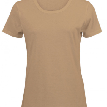 Woman Scoop Neck T-Shirt - Stone Brown