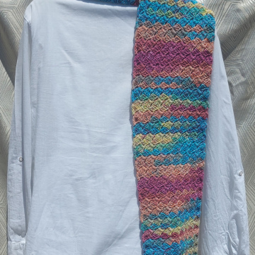 Handmade Multicolour Crochet Scarf 
