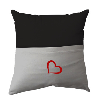 Handmade Reading Scatter Cushion / Pillow Cover - Black and White Pocket
