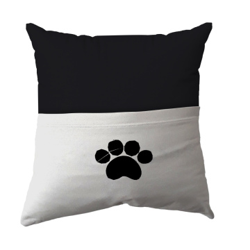 Handmade Reading Scatter Cushion / Pillow Cover - Black and White Pocket