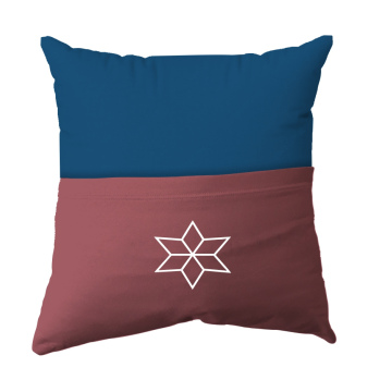 Handmade Reading Scatter Cushion / Pillow Cover - Royal Blue and Rust Brown Pocket
