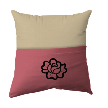 Handmade Reading Scatter Cushion / Pillow Cover - Cream and Pink Pocket