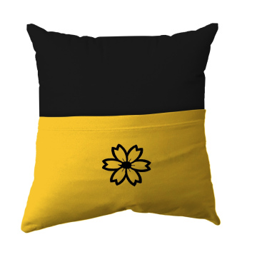 Handmade Reading Scatter Cushion / Pillow Cover - Black and Yellow Pocket