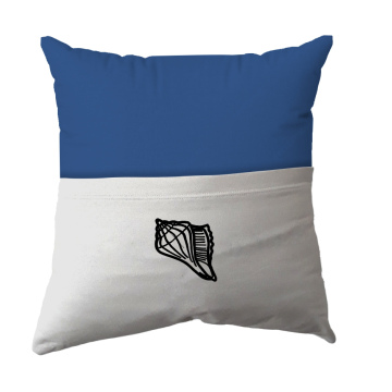 Handmade Reading Scatter Cushion / Pillow Cover - Blue and White Pocket